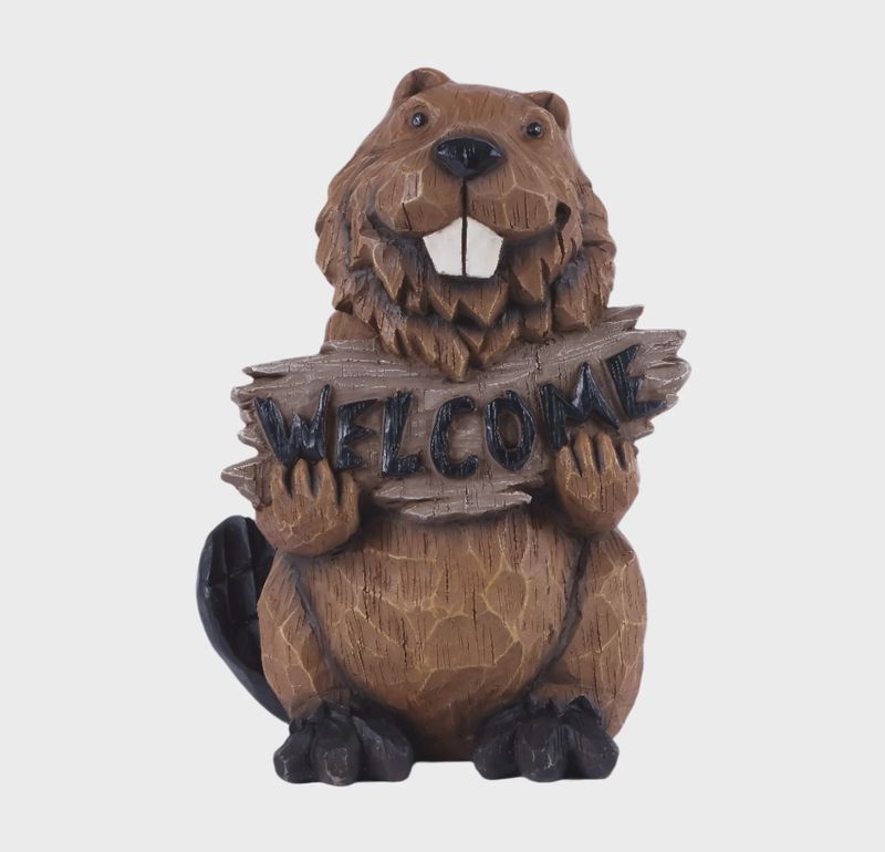75631 - BEAVER WITH WELCOME SIGN / 11.75"
