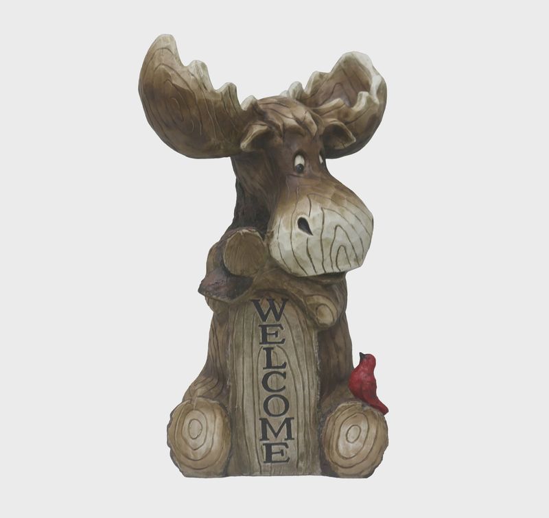 75624-B - MOOSE + CARDINAL WELCOME SIGN / 20.25" H