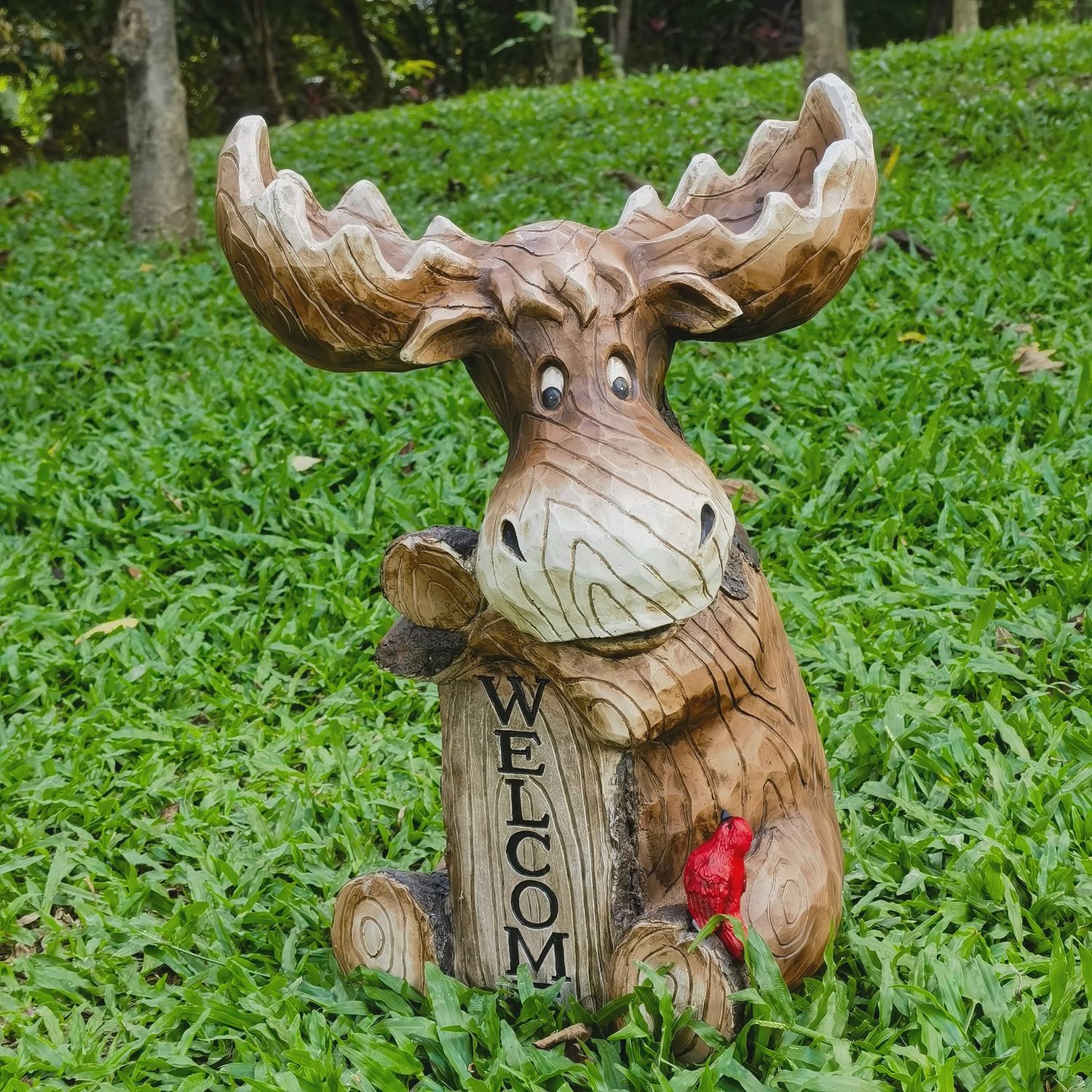 75624-B - MOOSE + CARDINAL WELCOME SIGN / 20.25" H
