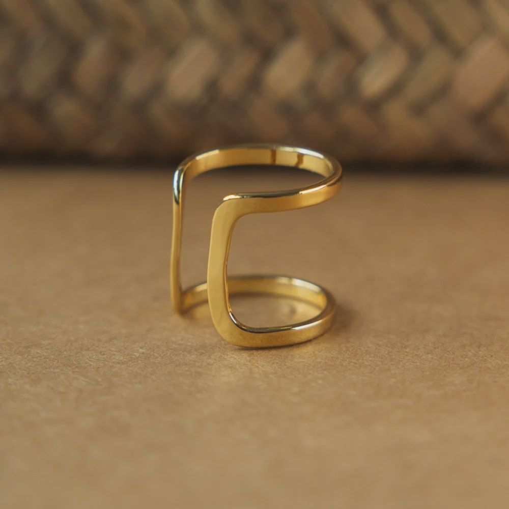 CUFF RING, STYLE/COLOUR: GOLD