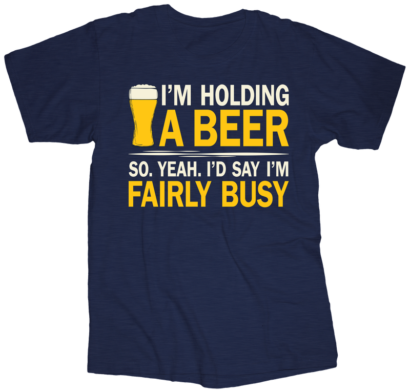 T-956 - TEE SHIRT - HOLDING A BEER