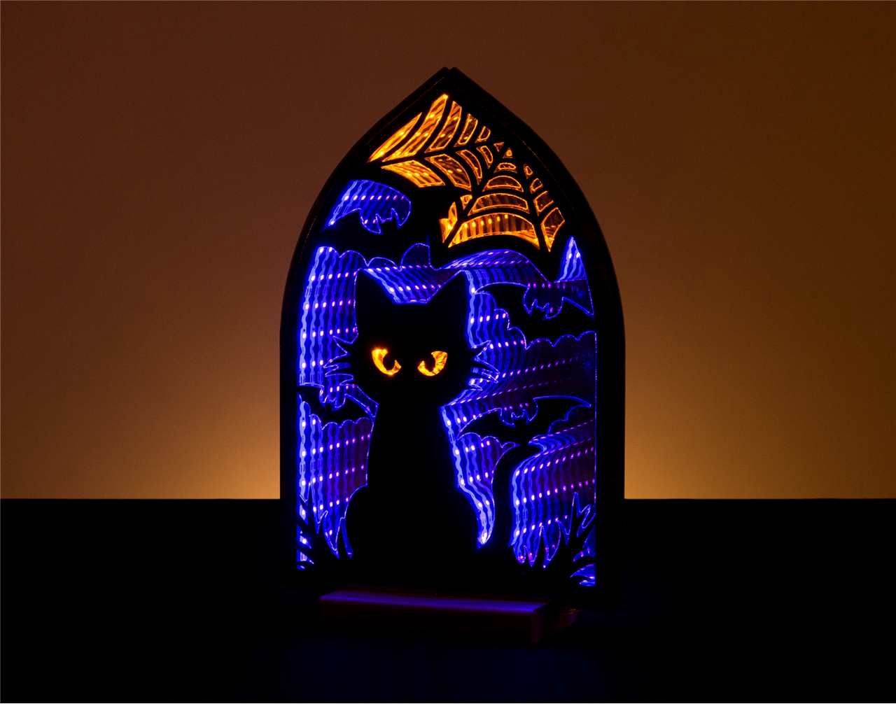 P1014 - INFINITY LIGHT - 12" HALLOWEEN CAT IN WINDOW