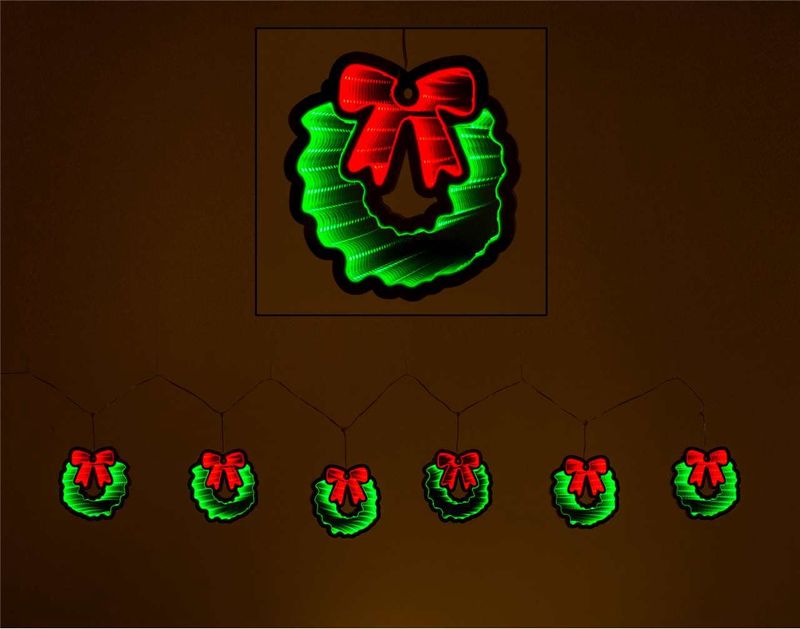 X4287 - 70" CHRISTMAS WREATH GARLAND INFINITY LIGHT