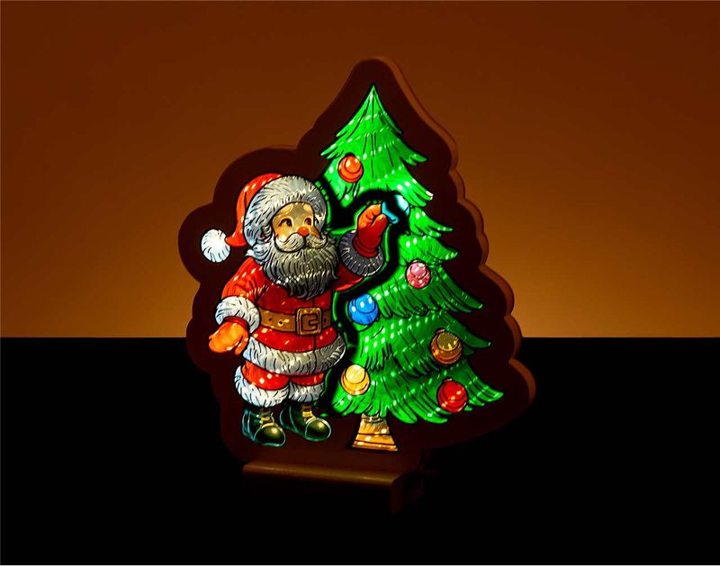 X4325 - 8" SANTA/CHRISTMAS TREE INFINITY LIGHT