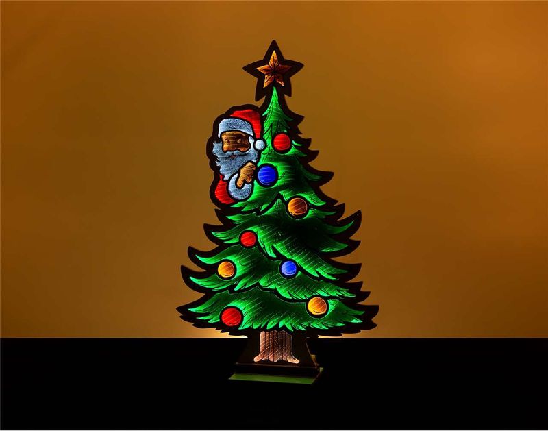 X4342 - 48" CHRISTMAS TREE W/SANTA INFINITY LIGHT