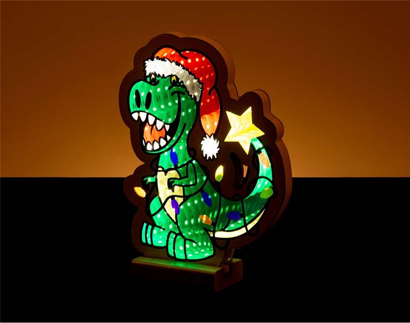 X4331 - 8" CHRISTMAS DINOSAUR INFINITY LIGHT