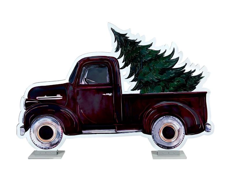 X4344 - 71" RED TRUCK W/TREE INFINITY LIGHT