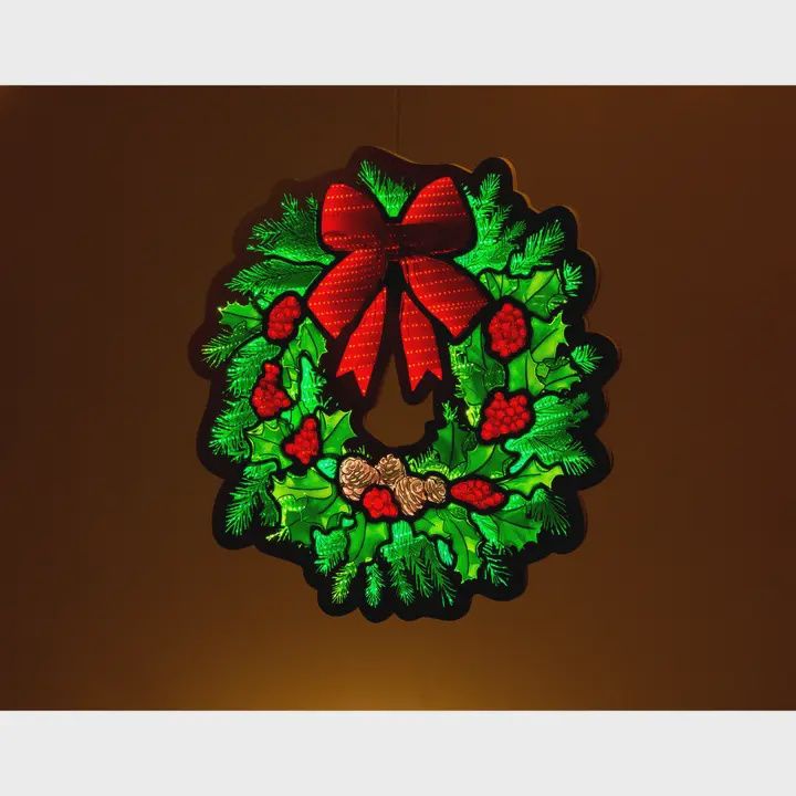 X4346 - 24" WREATH W/BOW INFINITY LIGHT