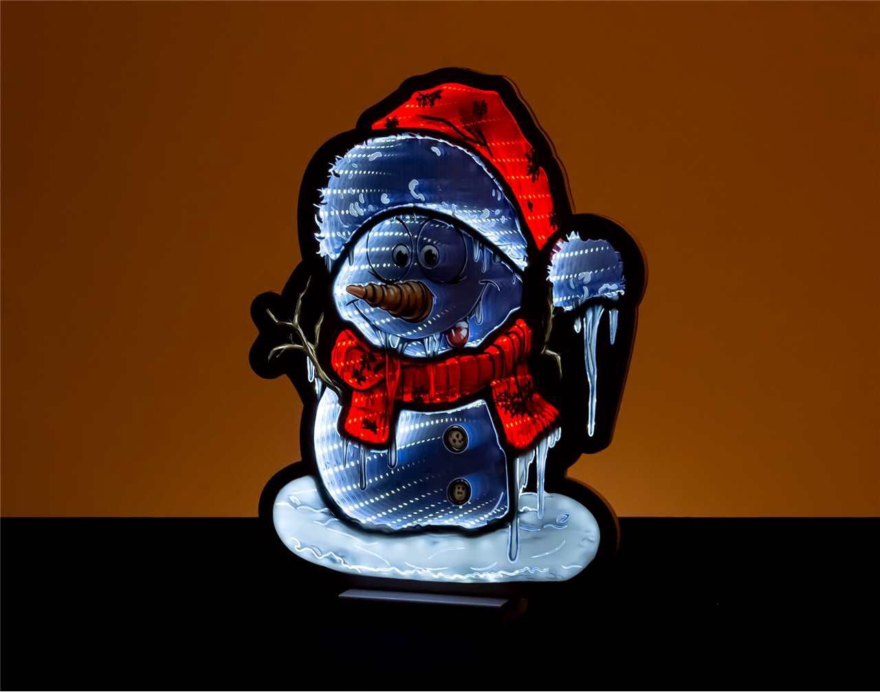 X4356 - 15.5" SILLY SNOWMAN INFINITY LIGHT