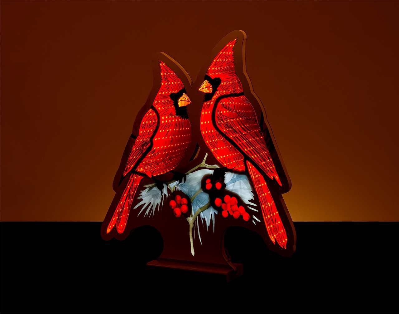 X4308 - 15.5" CARDINAL PAIR INFINITY LIGHT