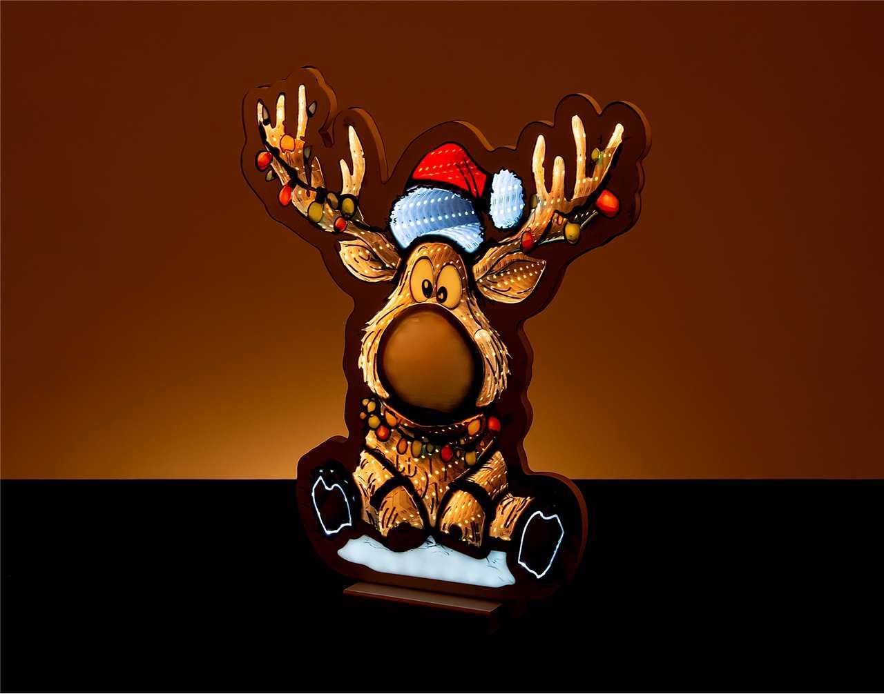 X4332 - 16.5" SITTING REINDEER INFINITY LIGHT