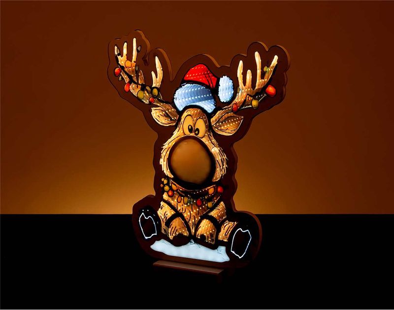 X4332 - 16.5" SITTING REINDEER INFINITY LIGHT