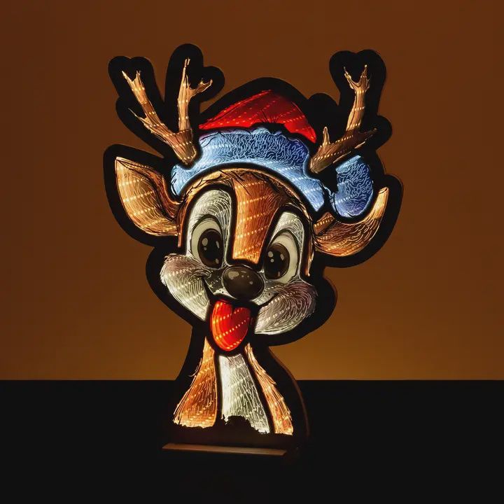 X4349 - 16" HAPPY REINDEER INFINITY LIGHT
