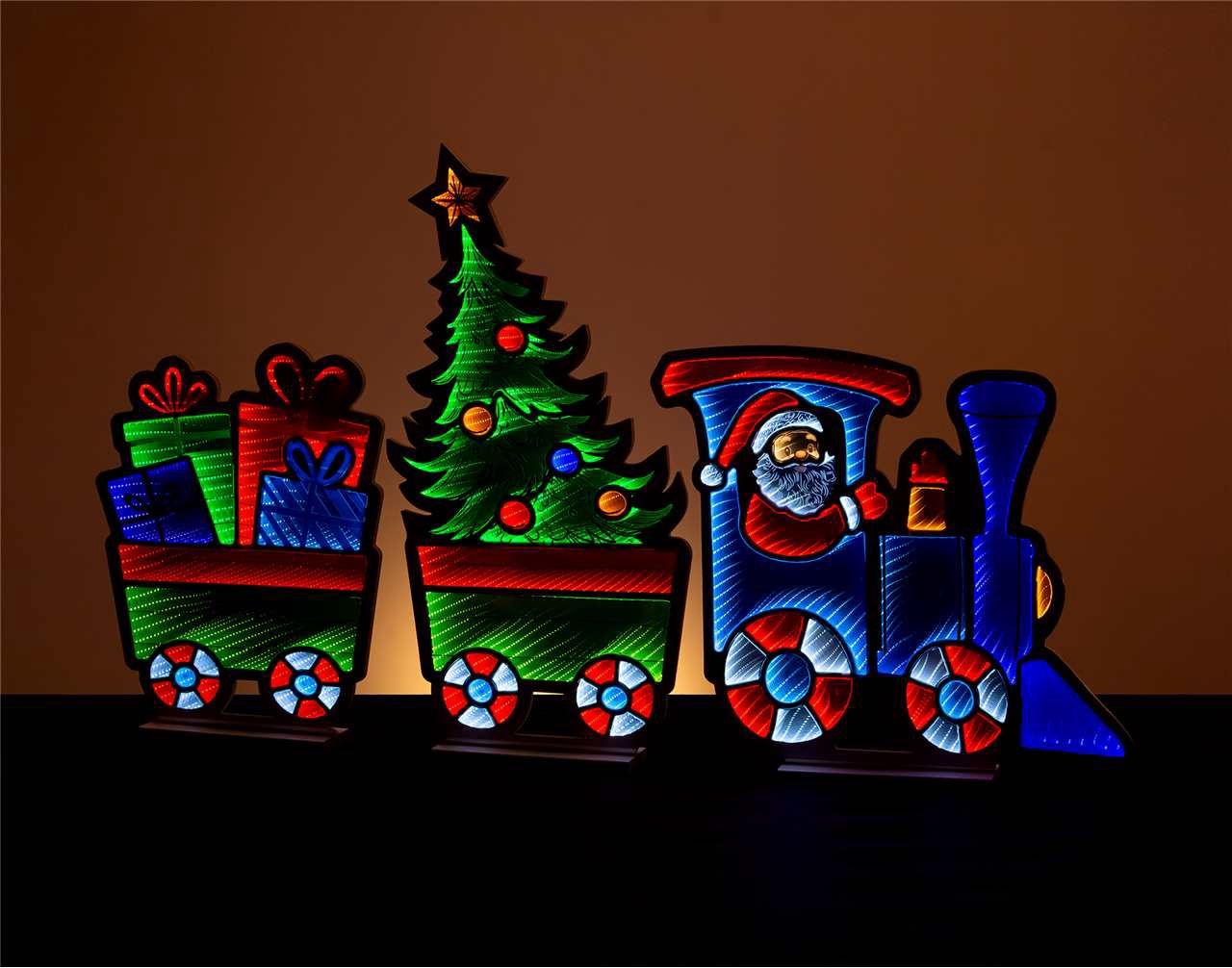 X4366 - 63" TRAIN W/SANTA INFINITY LIGHT