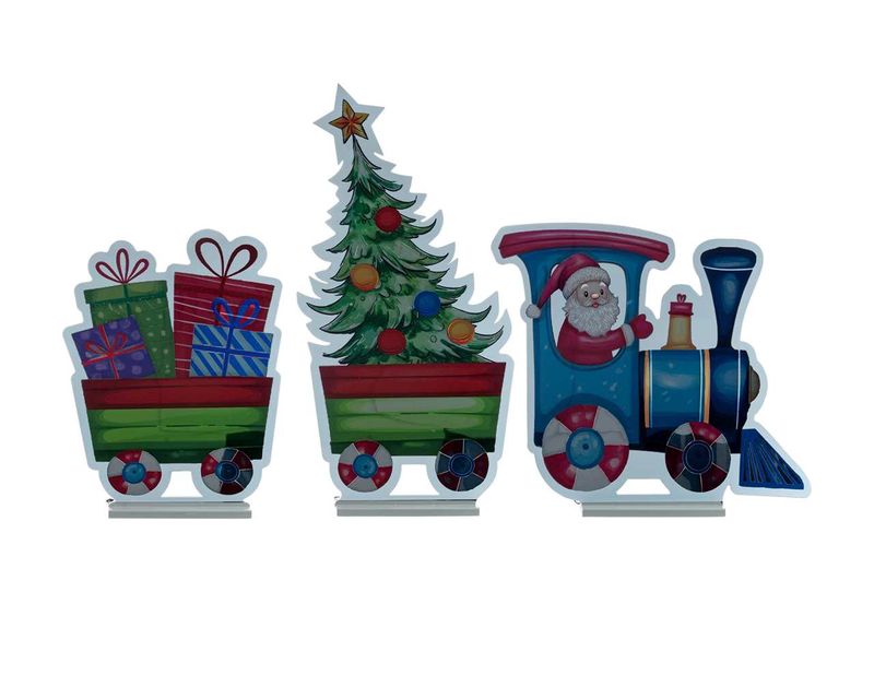 X4366 - 63" TRAIN W/SANTA INFINITY LIGHT