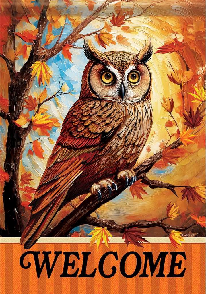 CS53658 - GARDEN FLAG - FALL OWL