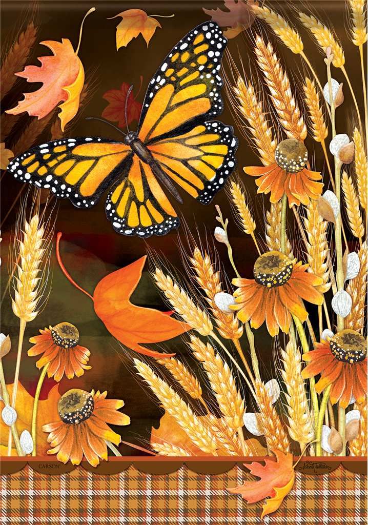 CS54696 - LARGE FLAG - FALL BUTTERFLIES