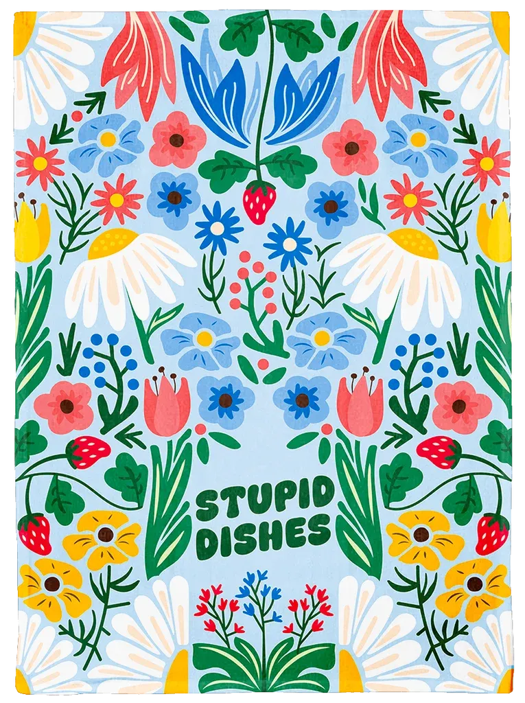 4647 - DISH TOWEL - STUPID DISHES