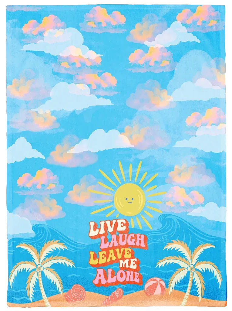 4654 - DISH TOWEL - LIVE, LAUGH, LEAVE