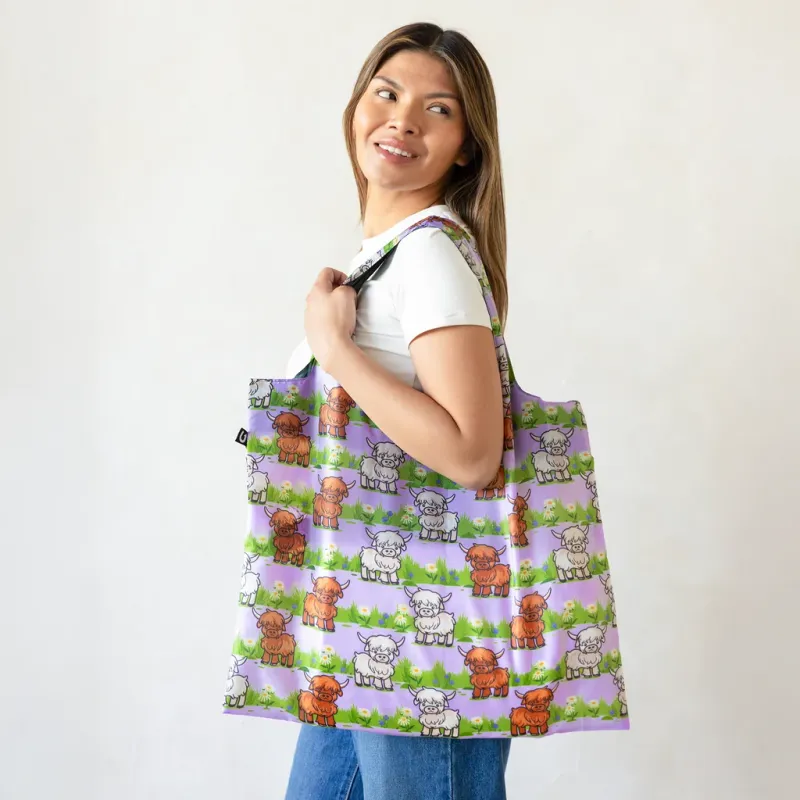 4180 - FOLDABLE TOTE - HIGHLAND COWS