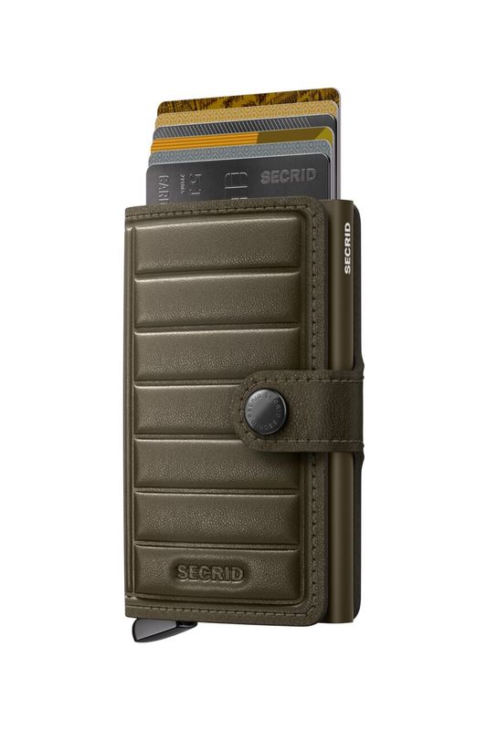 MEl / PREMIUM+ MINIWALLET - EMBOSS LINES CEDAR+