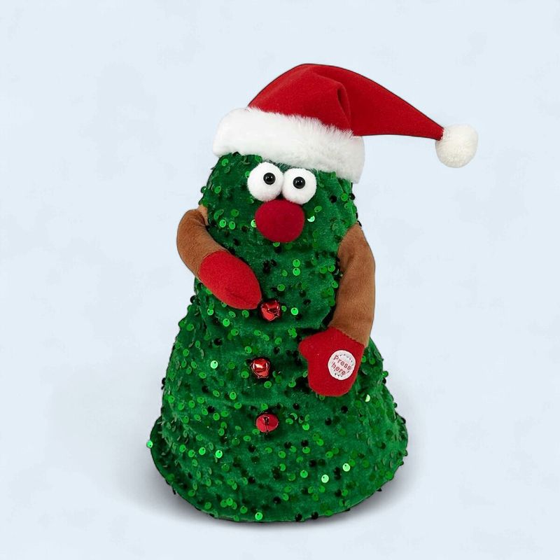 POT610 - SINGING + SPINING XMAS TREE W/CAP