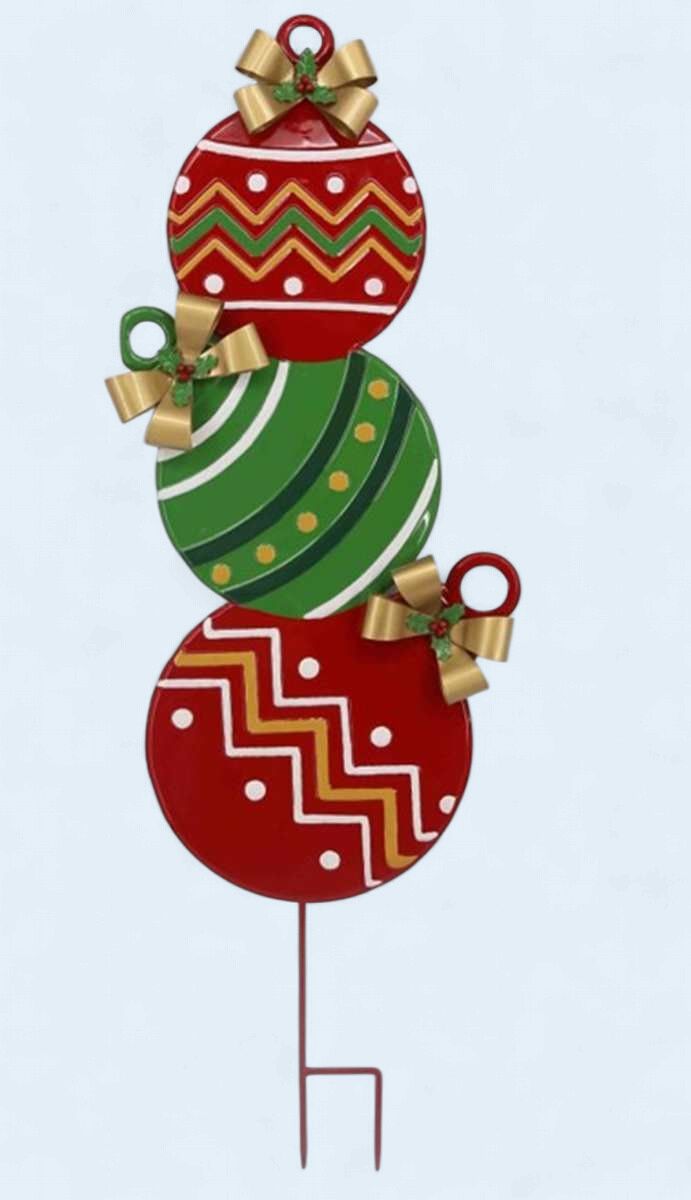 MFE175 - RED&amp; GRN ORNAMENT STAKE