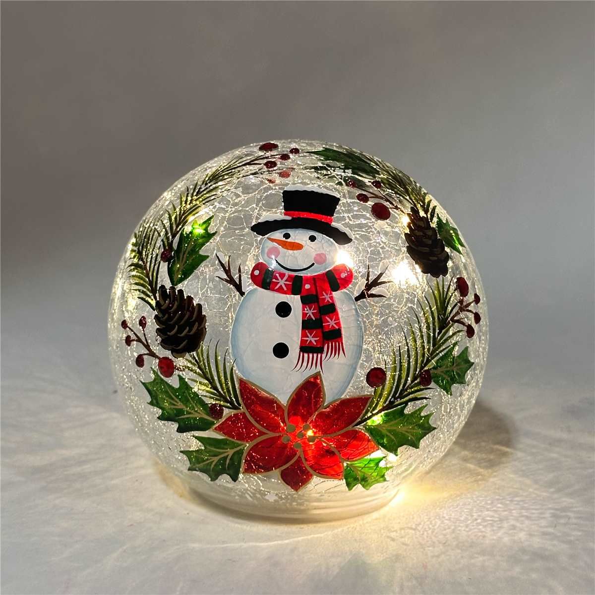 ZHS485 - LED GLASS BALL W/SNOWMAN