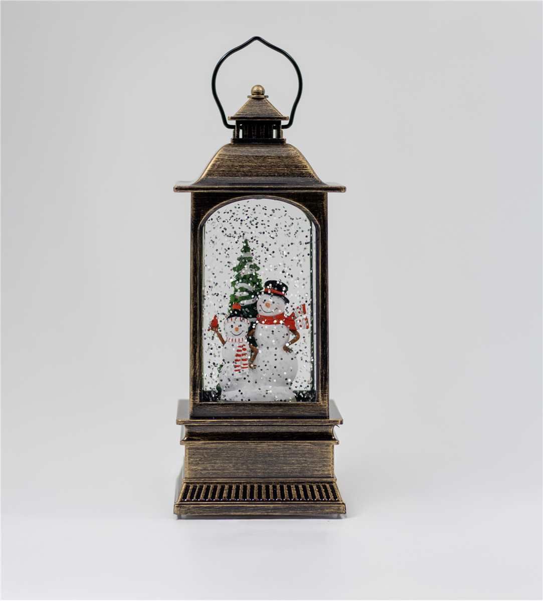 KDA171 - ILLUMINATING SPINNING WATER LANTERN / SNOWMEN