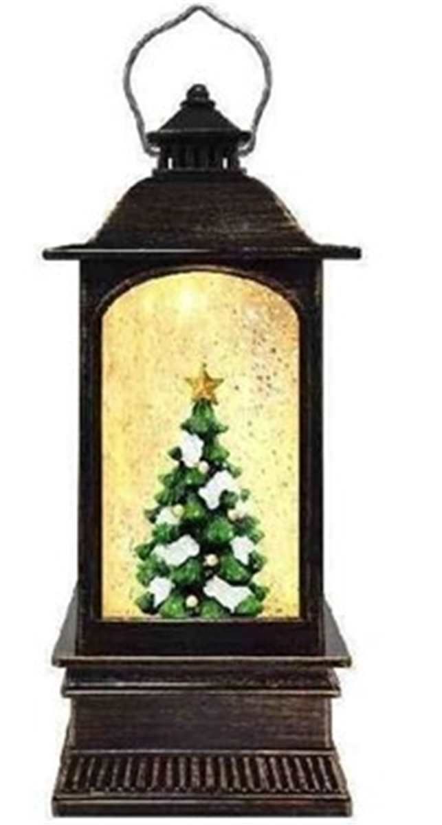 KDA209 - ILLUMINATING SPINNING WATER GLITTER LANTERN / CARDINALS ON BRANCH