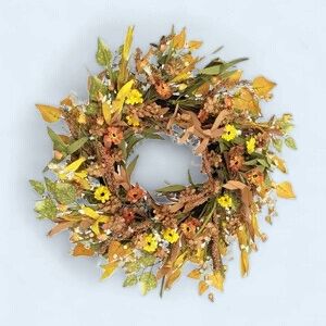 XW-HH1305 - FALL WREATH - MUSTARD WILDFLOWER - 24"