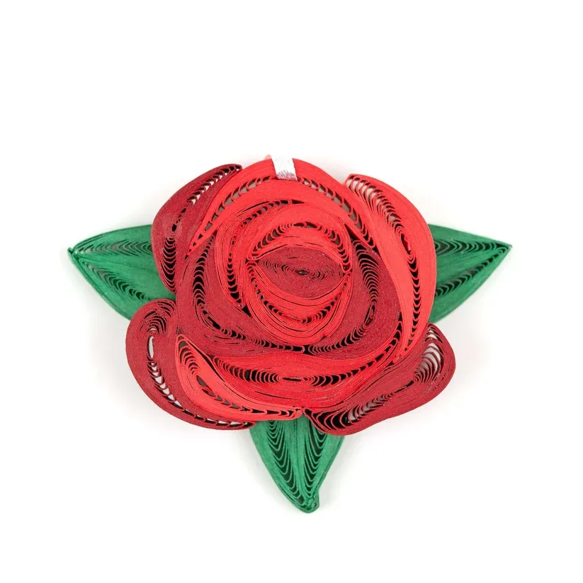 OR-2D015-S - QUILLING ORNAMENT / ROSE