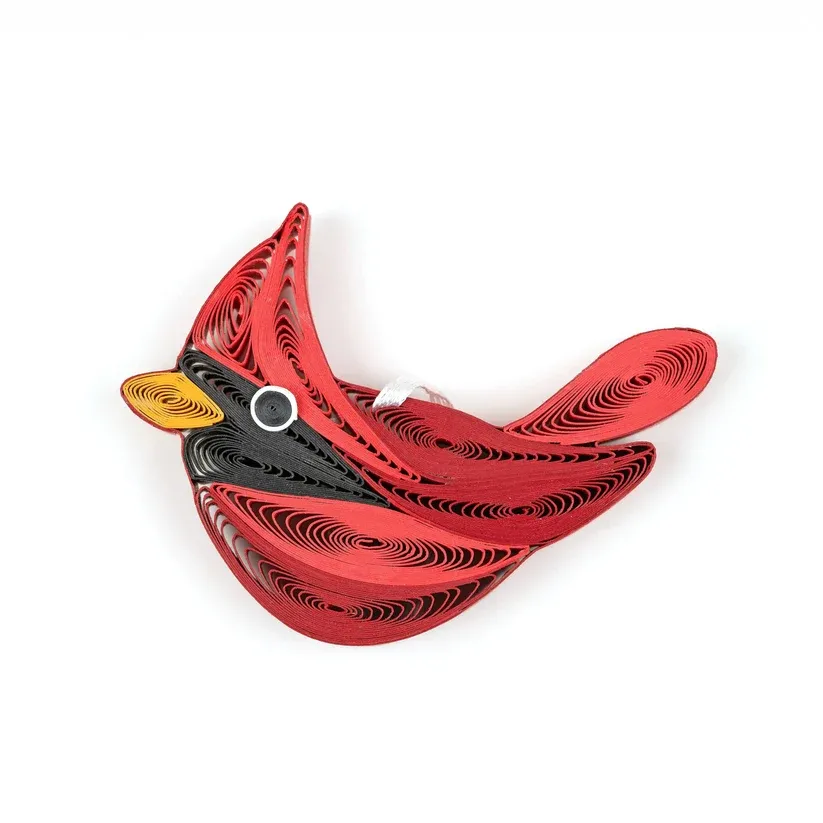 OR-2D017-S - QUILLING ORNAMENT / CARDINAL