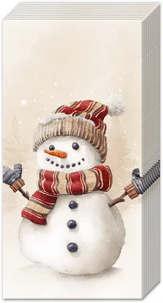 PT1115260 - POCKET TISSUE : OSCAR THE SNOWMAN CREAM