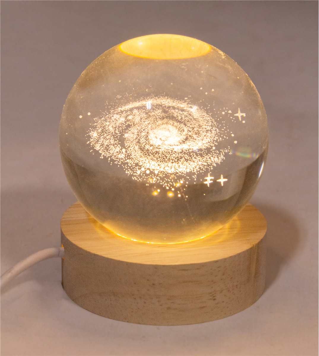 MXD82GX - 3D CRYSTAL BALL W/LED ILLUMINATING BASE - GALAXY