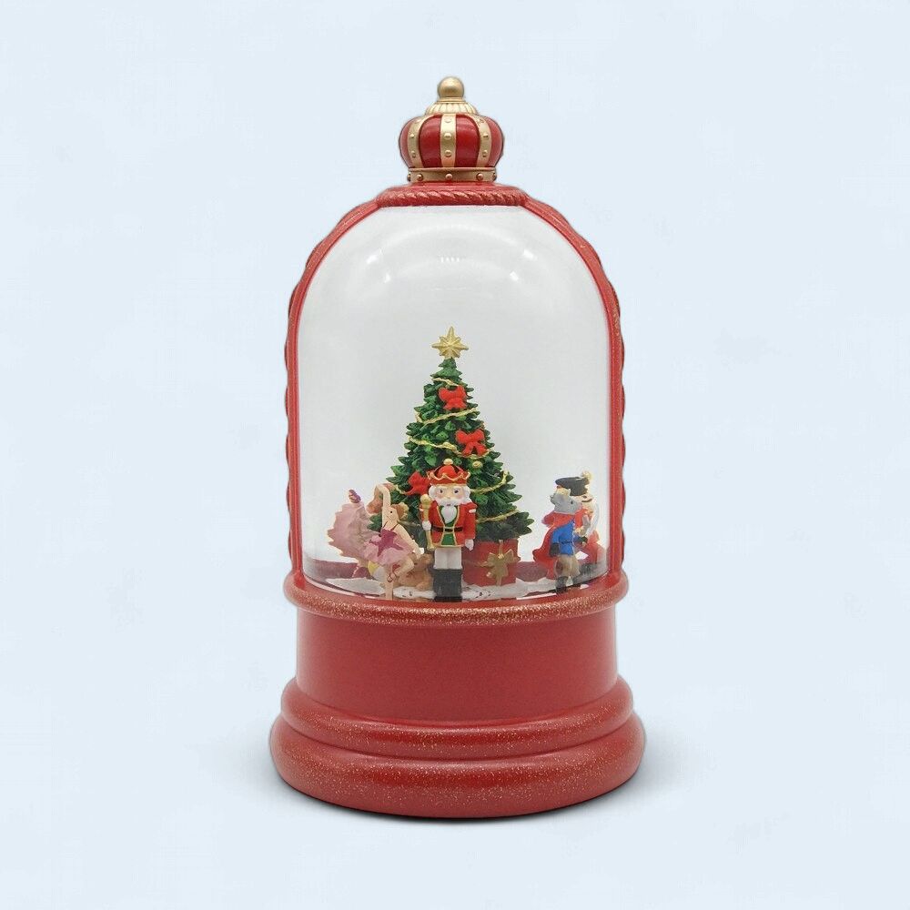XM-SW1065 - ILLUMINATING WATER GLITTER GLOBE - W/NUTCRACKER &amp; TREE