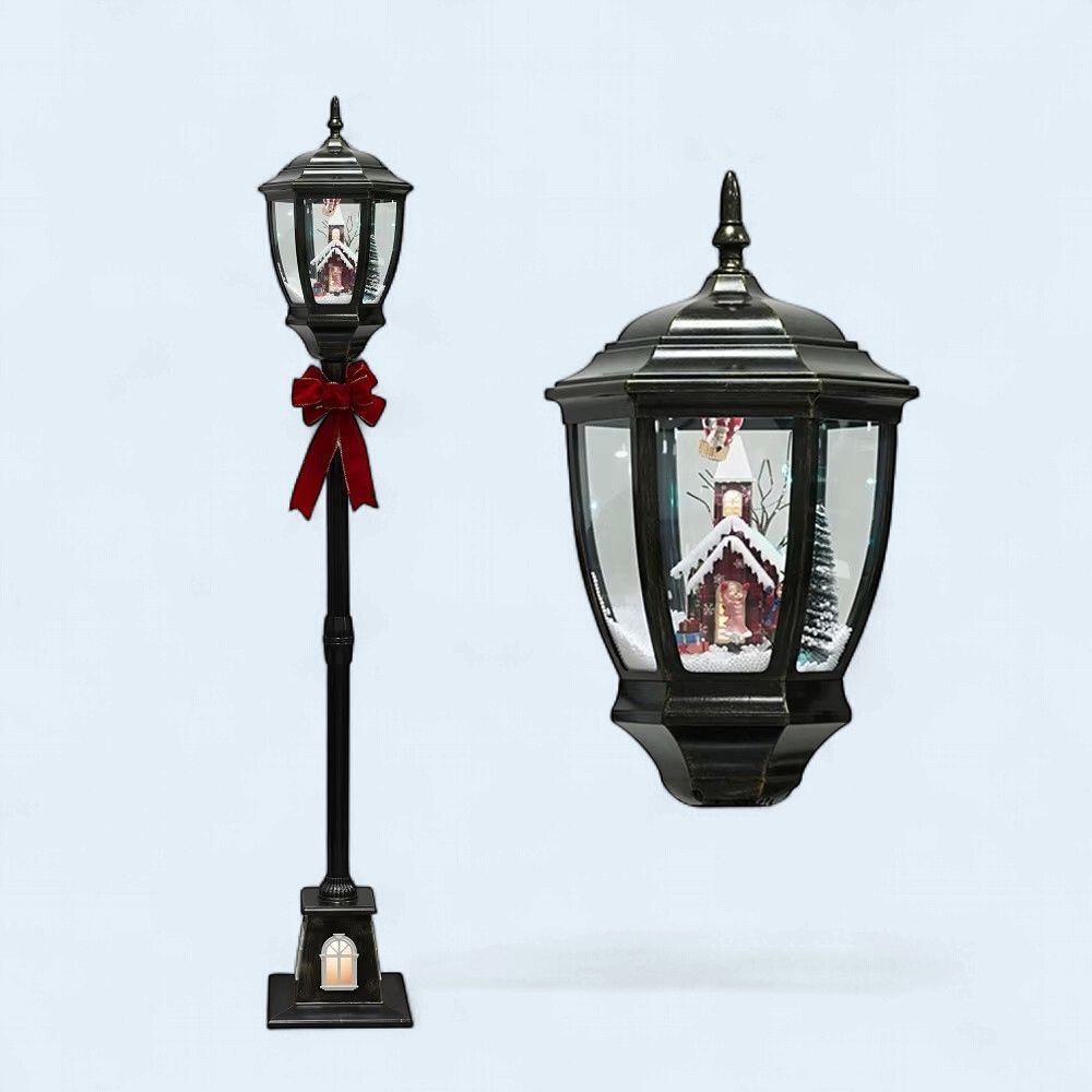 XM-SL1065 - FLOOR LANTERN - HOUSE W/AIRSHIP BALLOON