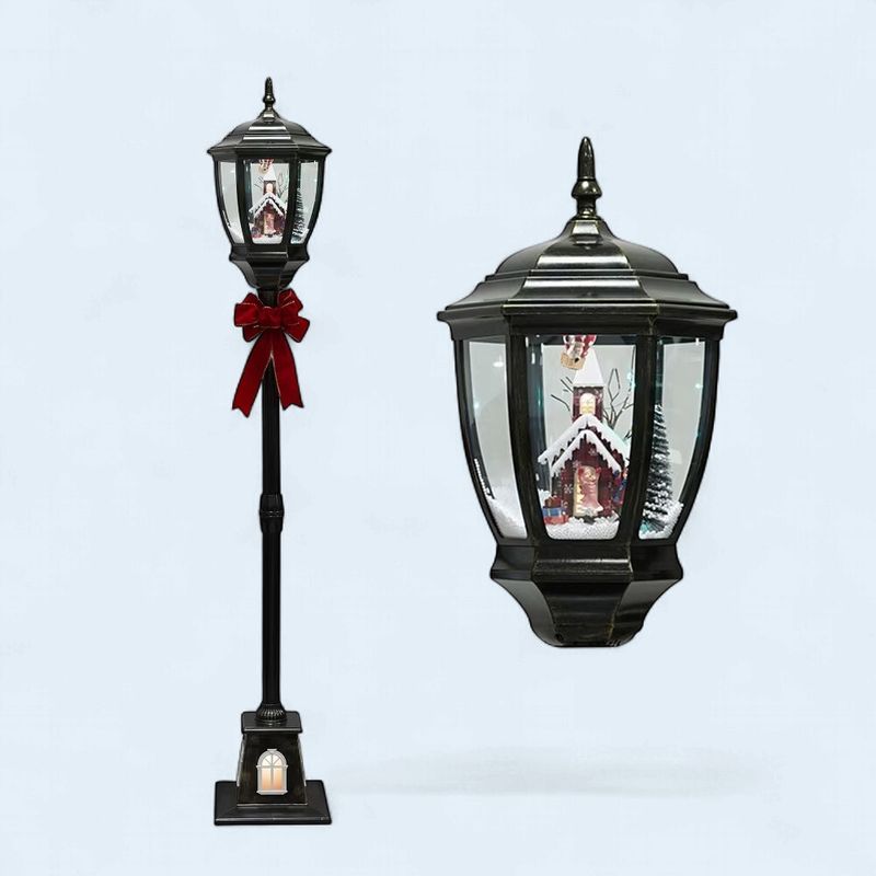 XM-SL1065 - FLOOR LANTERN - HOUSE W/AIRSHIP BALLOON