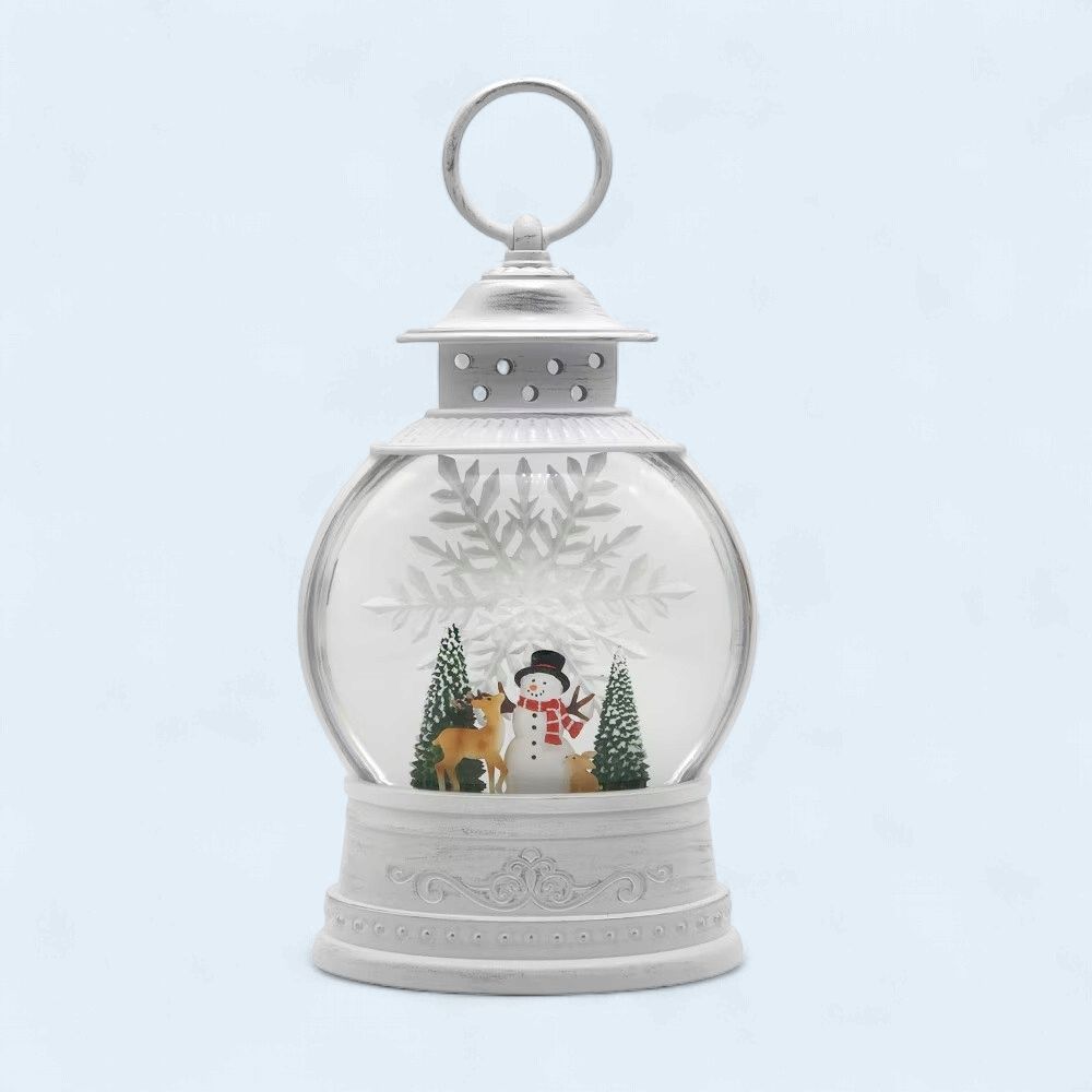 XM-SW1072 - ILLUMINATING WATER GLITTER GLOBE - SNOWMAN &amp; TREE