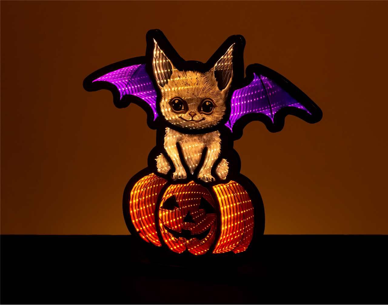 P1016 - 17" PUMPKIN/BAT INFINITY LIGHT