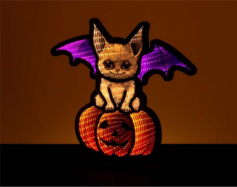 P1016 - 17" PUMPKIN/BAT INFINITY LIGHT