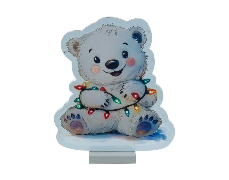X4305 - 12" XMAS WHT BEAR INFINITYLIGHT