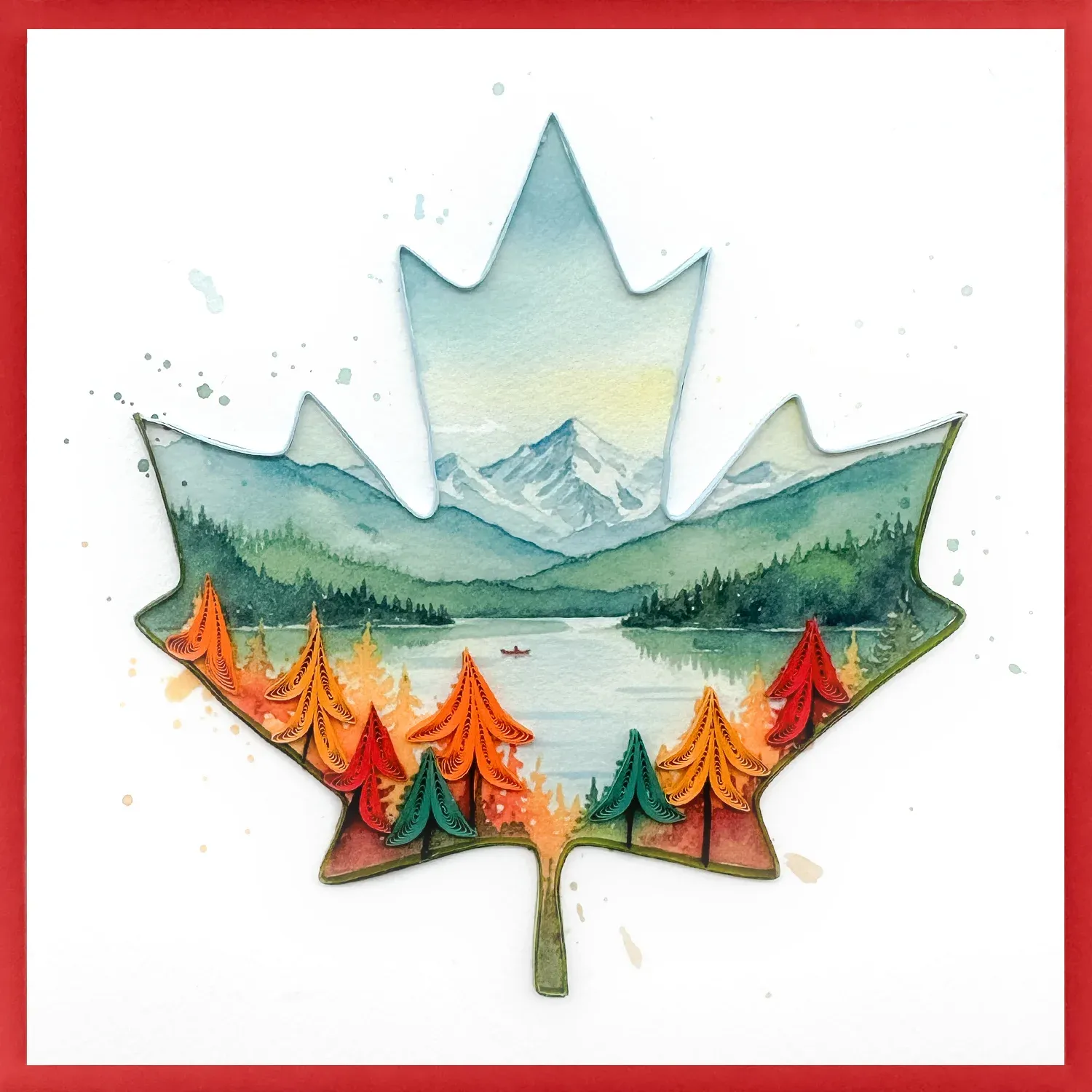 644-QUILL0213 - BL/MAPLE LEAF LANDSCAPE