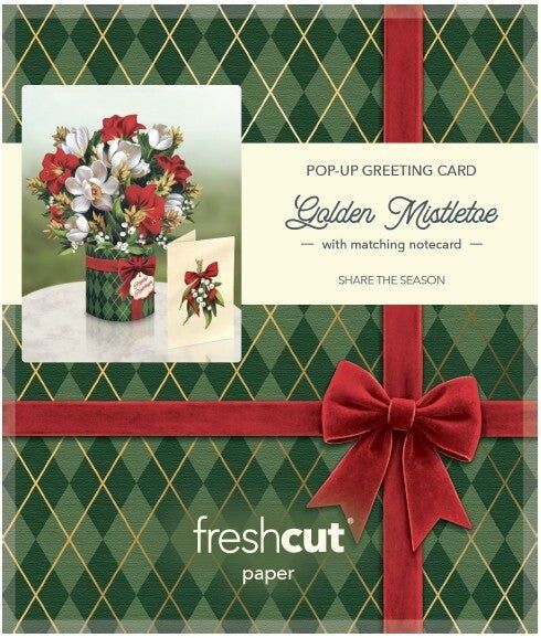 327-7314 - POP-UP FLOWER BOUQUET - GOLDEN MISTLETOE