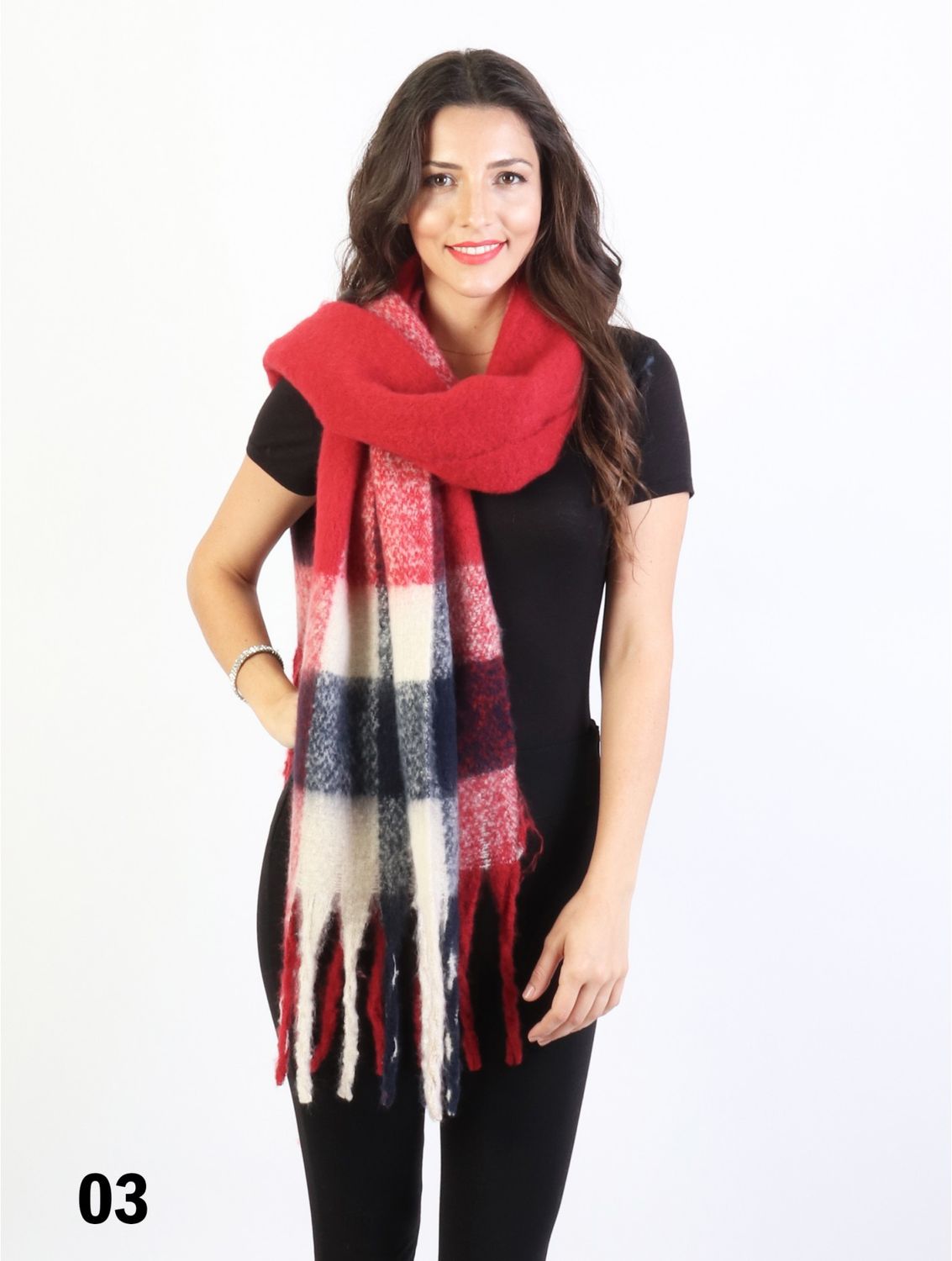 SF1573-03BUGD - WINTER SCARF - BURGANDY
