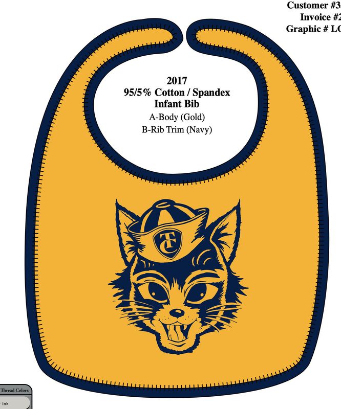 Cotton Infant Bib - Gold