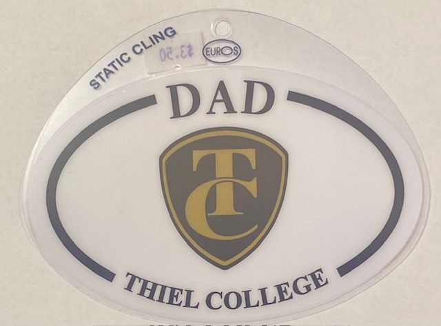 Oval white decal Dad Cling