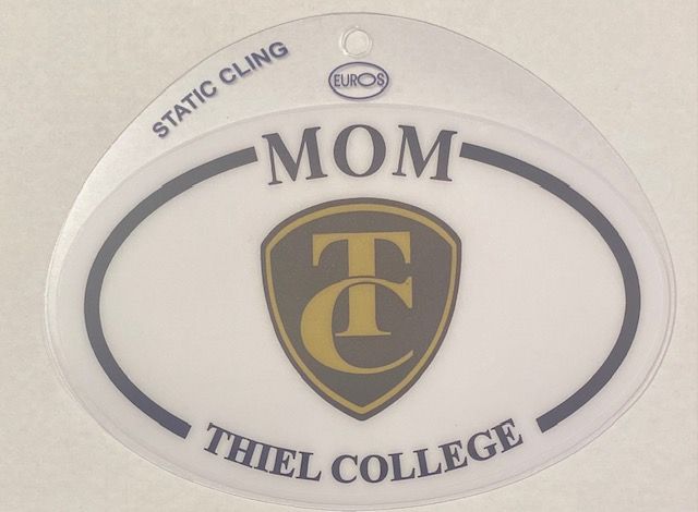 Oval white decal Mom Cling