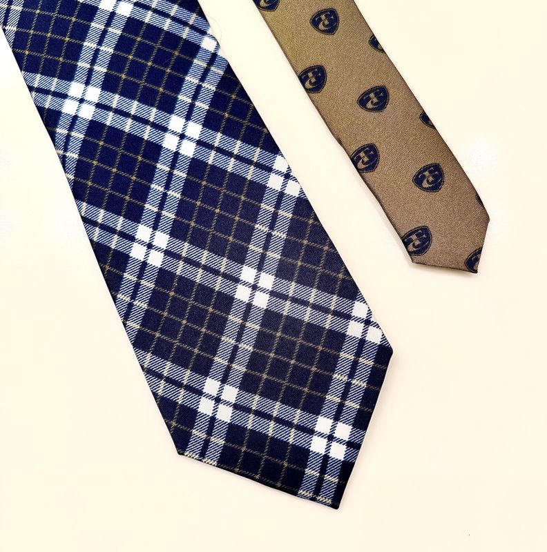 Thiel College Tartan &amp; Logo "Tommy" tie