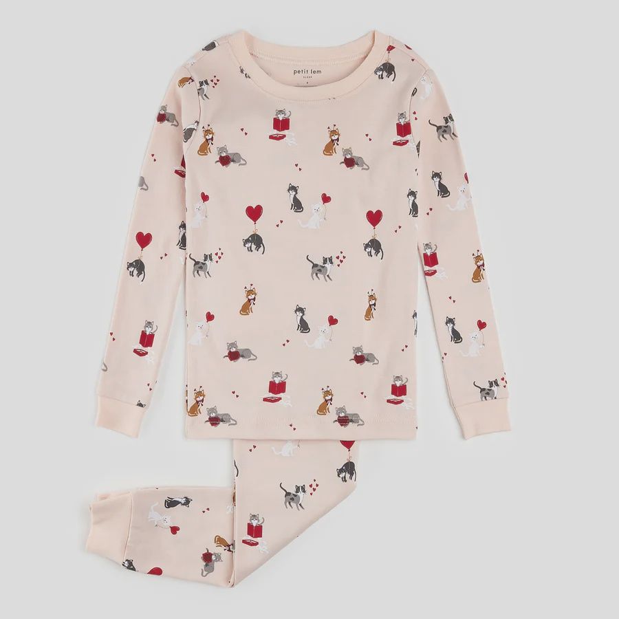 Pyjama Saint-Valentin chat 2pieces